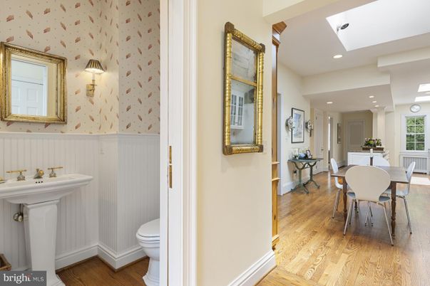 Bathroom, Dining room, Interior, Recessed Lighting, Wood Texture Flooring