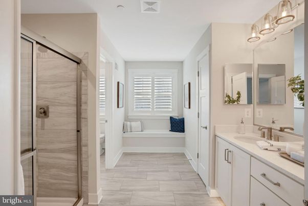 Bathroom, Dual Sink Vanities, Glass Shower, Interior