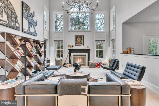 Chandelier, Fireplace, Interior, Living room