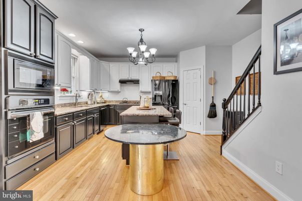 Chandelier, Interior, Kitchen, Recessed Lighting, Wood Texture Flooring