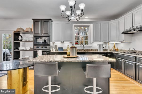 Chandelier, Interior, Kitchen, Recessed Lighting, Wood Texture Flooring
