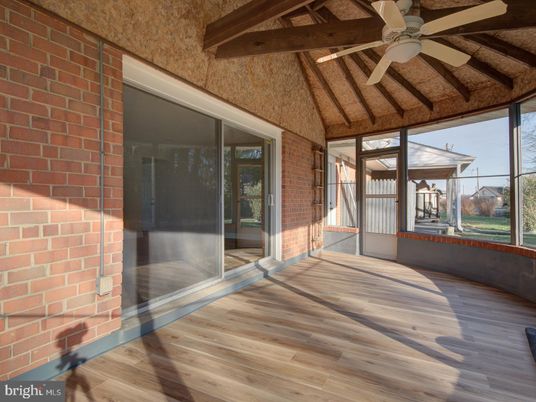 Empty room, Interior, Stone Walls, Wooden Beams, Wood Texture Flooring