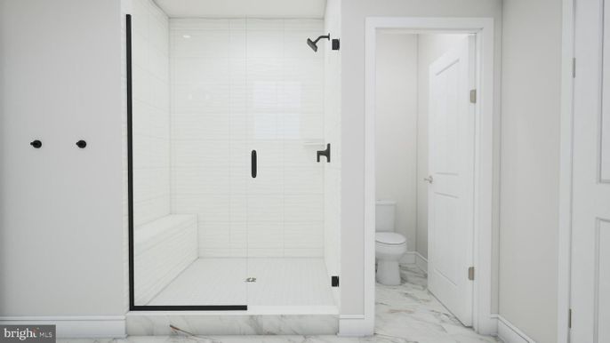 Bathroom, Glass Shower, Interior, Marble