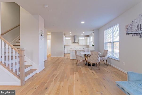 Dining room, Interior, Kitchen, Recessed Lighting, Wood Texture Flooring