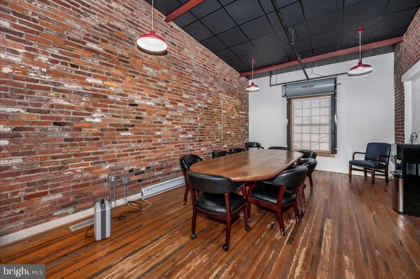 Dining room, Interior, Pendant Lights, Stone Walls, Wood Texture Flooring
