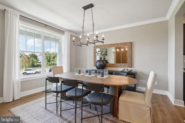 Chandelier, Dining room, Interior, Pendant Lights, Wood Texture Flooring