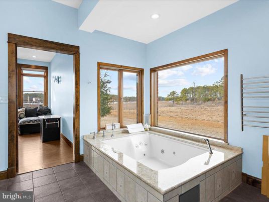 Bathroom, Interior, Recessed Lighting, Wood Texture Flooring