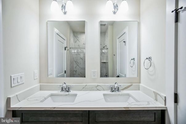 Bathroom, Dual Sink Vanities, Interior, Marble Walls