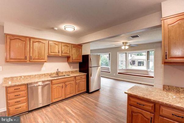 Interior, Kitchen, Wood Texture Flooring