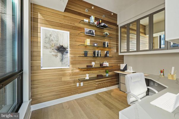 Home Office, Interior, Wood Texture Flooring, Wooden Walls