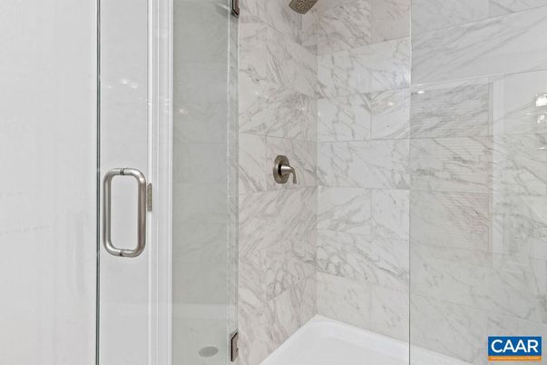 Bathroom, Glass Shower, Interior, Marble Walls