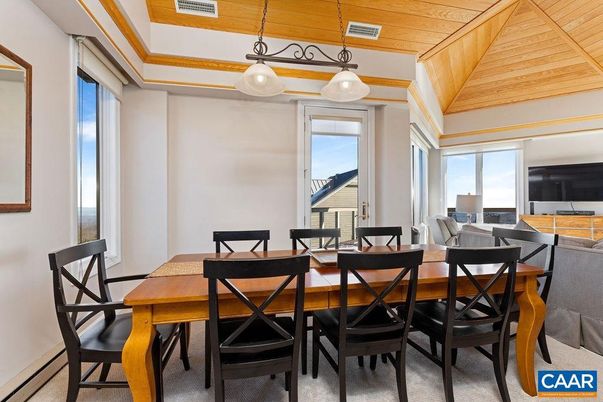 Dining room, Interior, Pendant Lights, Wooden Ceilings
