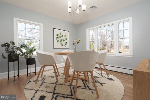 Chandelier, Dining room, Interior, Wood Texture Flooring