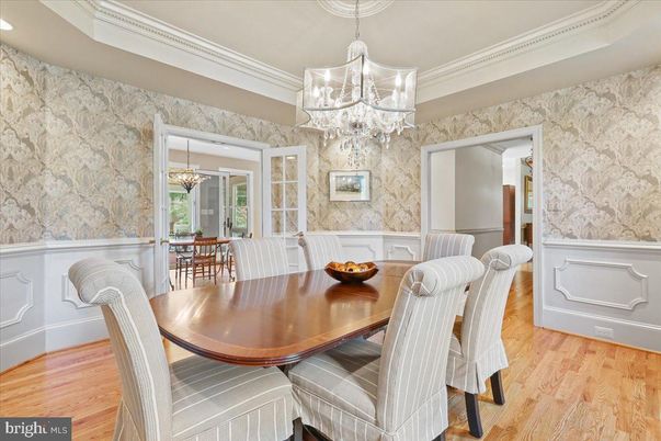 Chandelier, Dining room, Interior, Wood Texture Flooring
