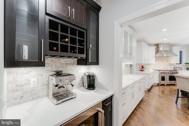Interior, Kitchen, Recessed Lighting, Stone Walls, Wood Texture Flooring