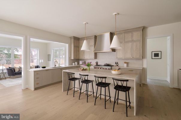 Interior, Kitchen, Pendant Lights, Wood Texture Flooring