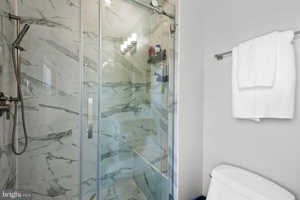 Bathroom, Glass Shower, Interior, Marble Walls