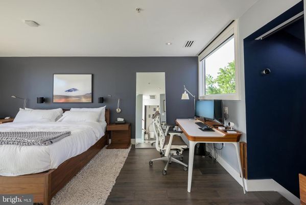 Bedroom, Home Office, Interior, Recessed Lighting, Wood Texture Flooring