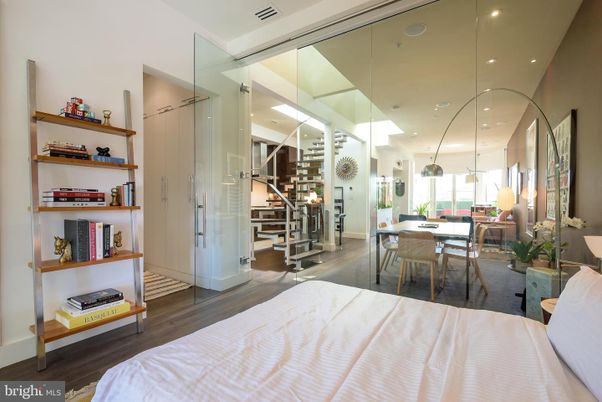 Bedroom, Home Office, Interior, Recessed Lighting, Wood Texture Flooring