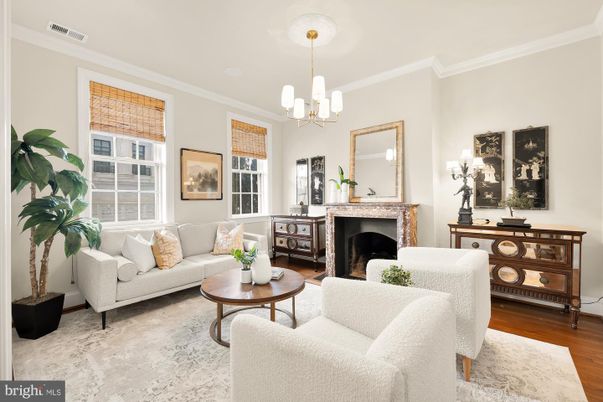 Chandelier, Fireplace, Interior, Living room, Pendant Lights, Wood Texture Flooring