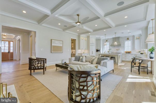 Interior, Kitchen, Living room, Pendant Lights, Recessed Lighting, Wood Texture Flooring