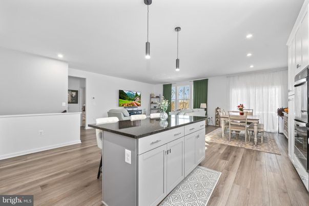 Dining room, Interior, Kitchen, Living room, Pendant Lights, Recessed Lighting, Stainless Steel Appliances, Wood Texture Flooring