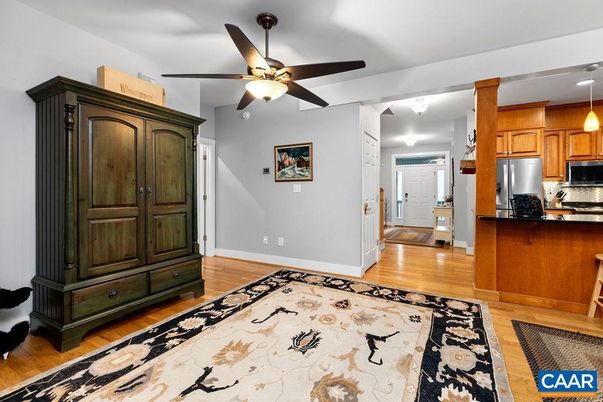 Interior, Kitchen, Pendant Lights, Stainless Steel Appliances, Wood Texture Flooring