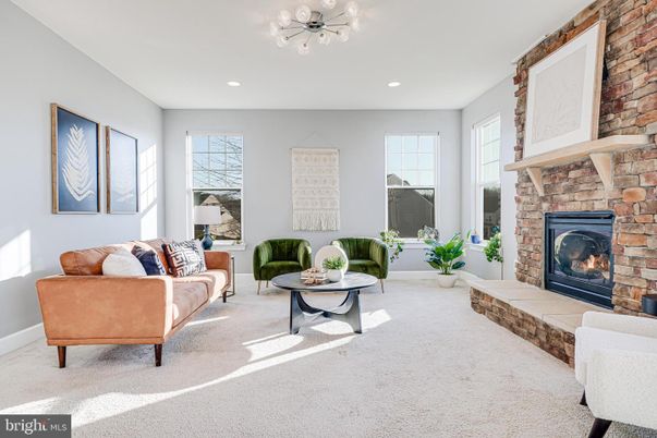 Fireplace, Interior, Living room, Recessed Lighting, Stone Walls