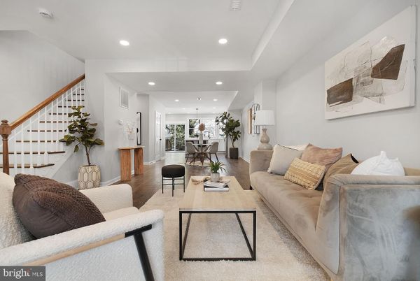 Dining room, Interior, Living room, Pendant Lights, Recessed Lighting, Wood Texture Flooring