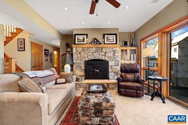Fireplace, Interior, Living room, Recessed Lighting