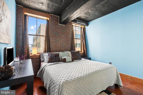 Bedroom, Interior, Stone Walls, Wood Texture Flooring