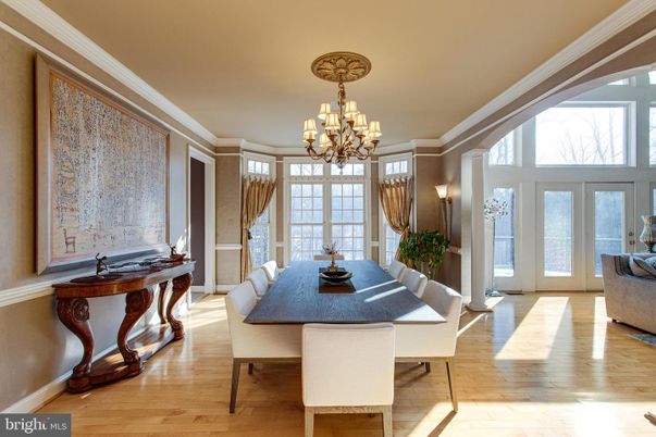 Chandelier, Dining room, Interior, Wood Texture Flooring
