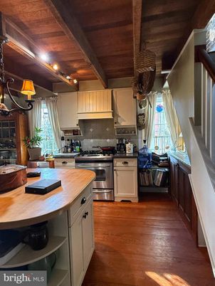 Interior, Kitchen, Stainless Steel Appliances, Wooden Beams, Wooden Ceilings, Wood Texture Flooring