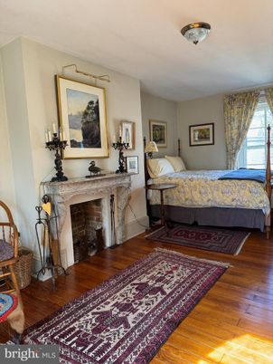 Bedroom, Fireplace, Interior, Wood Texture Flooring