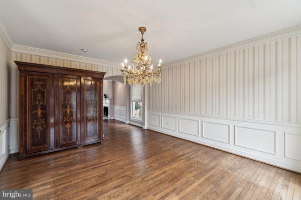 Chandelier, Empty room, Fireplace, Interior, Wood Texture Flooring