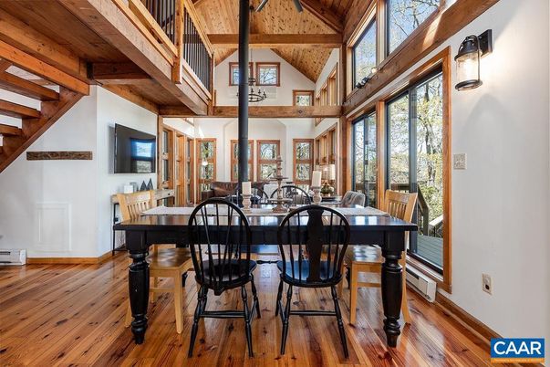 Dining room, Interior, Wooden Beams, Wooden Ceilings, Wood Texture Flooring