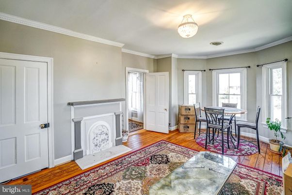 Dining room, Fireplace, Interior, Wood Texture Flooring