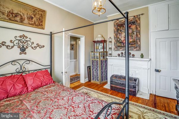 Bedroom, Fireplace, Interior, Wood Texture Flooring