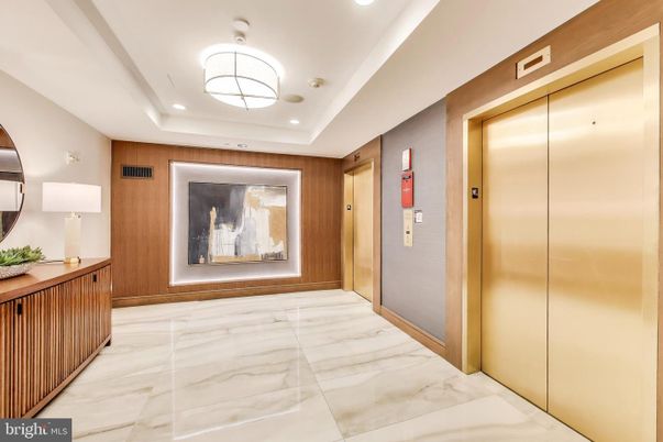 Elevator, Interior, Marble, Recessed Lighting, Wooden Walls