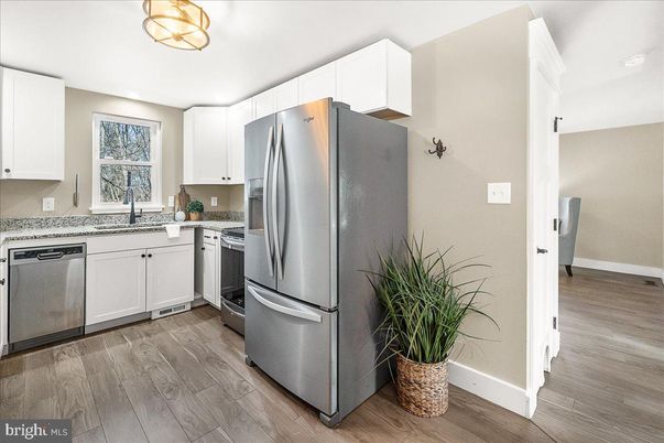 Interior, Kitchen, Stainless Steel Appliances, Wood Texture Flooring