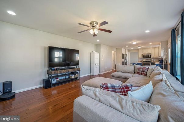 Interior, Kitchen, Living room, Recessed Lighting, Stainless Steel Appliances, Wood Texture Flooring
