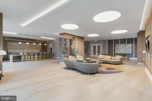 Interior, Living room, Pendant Lights, Recessed Lighting, Wood Texture Flooring, Wooden Walls