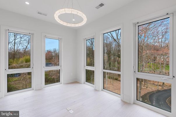 Empty room, Interior, Pendant Lights, Recessed Lighting, Wood Texture Flooring