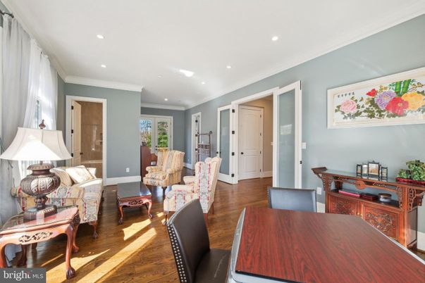 Dining room, Interior, Living room, Recessed Lighting, Wood Texture Flooring