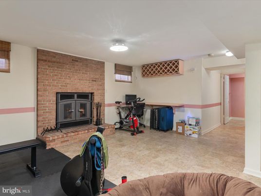 Fireplace, Fitness Equipment, Interior, Stone Walls