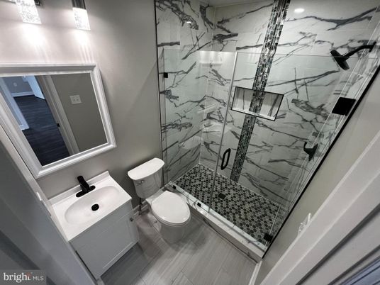 Bathroom, Glass Shower, Interior, Marble Walls