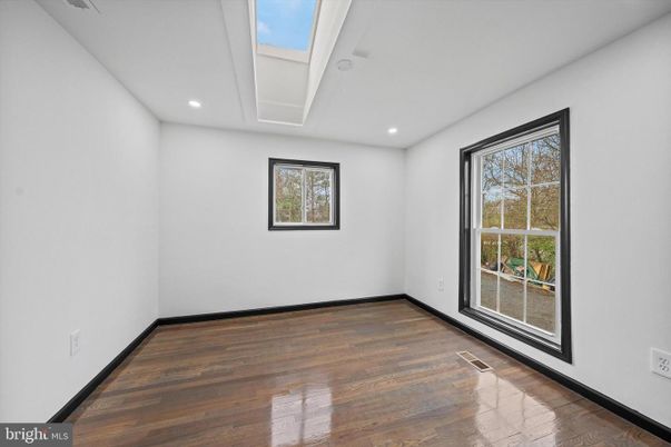 Empty room, Glass Ceilings, Interior, Recessed Lighting, Wood Texture Flooring