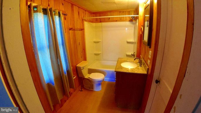 Bathroom, Interior, Wood Texture Flooring, Wooden Walls