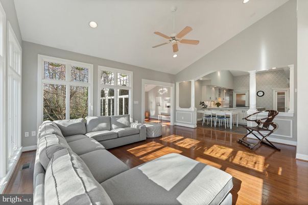 Dining room, Interior, Kitchen, Living room, Recessed Lighting, Wood Texture Flooring