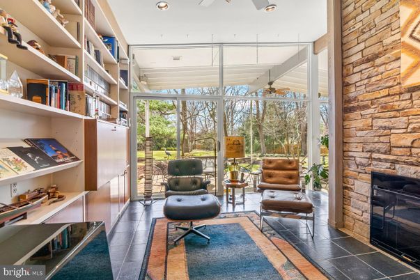 Interior, Recessed Lighting, Stone Walls, Sun Room